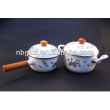 enamel strait pot of customzing of beauty flower